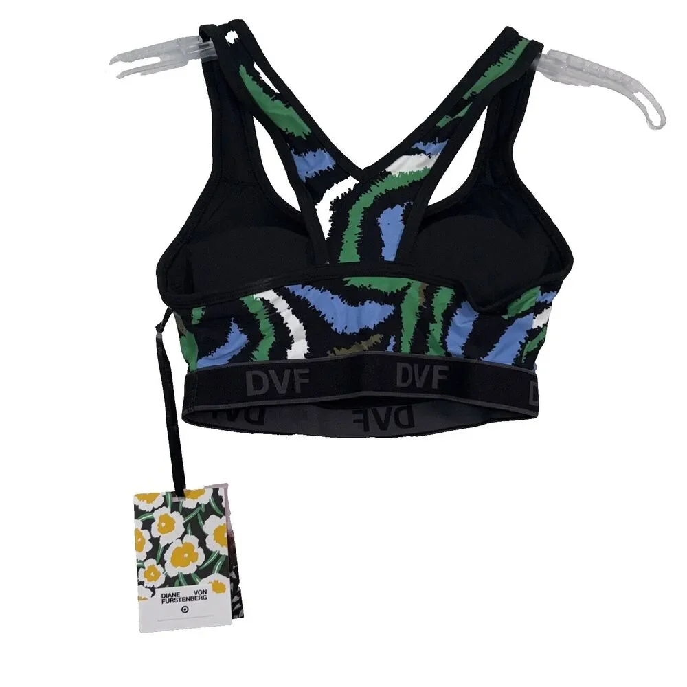 Diane Von Furstenberg For Target Racerback Disco Zebra Sports Bra XXS NWT - Picture 4 of 7